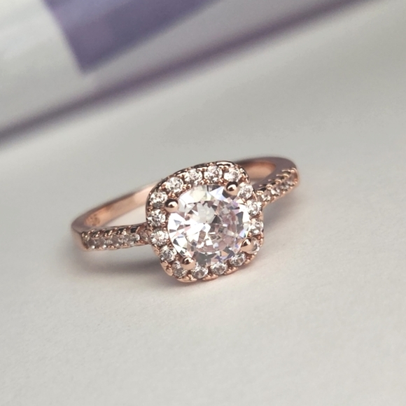 Lovely Classic Rose Gold Engagement Ring - Picture 2 of 4